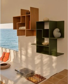 Zelený modulárny policový systém 80x80x25 cm Ina – Kave Home