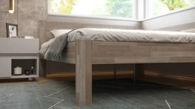 Rohová posteľ so zástenou vpravo Fava P 180x200 cm, šedý buk