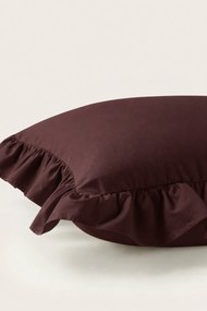 Saténová obliečka na vankúš RUFFY PREMIUM hnedá Rozmer: 70x80 cm