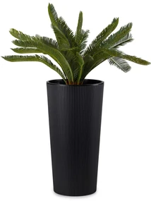 PLASTOVÝ KVETINÁČ URBANIKA ECO SADA 2KS 57X30 CM+46,6X25,5 CM ČIERNA