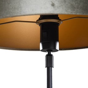 Stolová lampa čierna so zeleným zamatovým tienidlom 35 cm - Parte