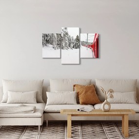 Obraz - Vlak v zasneženej krajine (90x60 cm)