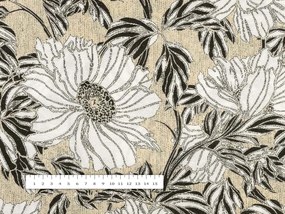 Biante Dekoračný oválny obrus PML-089 Biele kvety na béžovom 50x100 cm