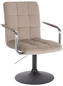 LuxuryForm DESIGN Stolička VERONA VELUR na čiernom tanieri - latte