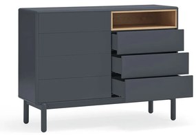 Tmavosivá nízka komoda 120x90 cm Corvo - Teulat