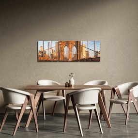 Obraz - Brooklynský most (s hodinami) (90x30 cm)
