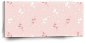 Sablio Obraz Biele a ružové kvety - 110x50 cm
