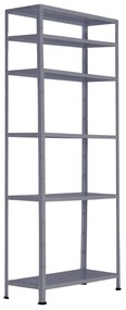 Policový regál 1+1 ZADARMO, 1760x750x300 mm, 6 políc, nosnosť police 75 kg, RAL 7031