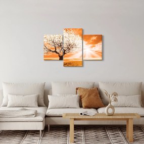 Oranžový obraz stromu (90x60 cm)
