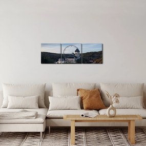 Obraz Karlštejn (s hodinami) (90x30 cm)