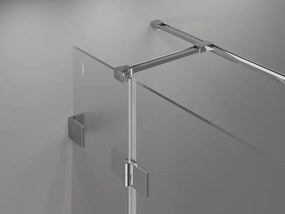 Mexen Lunar T, sklápací sprchový kút ľavý 125 x 110 cm, 8mm číre sklo, chrómový profil, 834T-125-110-01-00-L