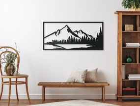 drevko Drevený obraz Vrchy s jazerom