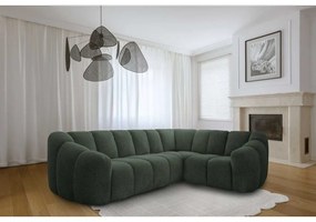 Tmavozelená rohová pohovka (pravý roh/do L) Shell – Miuform