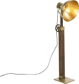 Priemyselná stojaca lampa bronzová s mangovým drevom - Mangoes