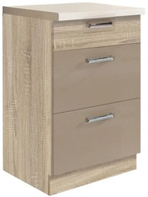 Kuchynská skrinka Premio 9D sonoma/cappuccino lesk