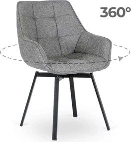 PROXIMA.store - Čalúnená stolička LUNA FARBA: sivá