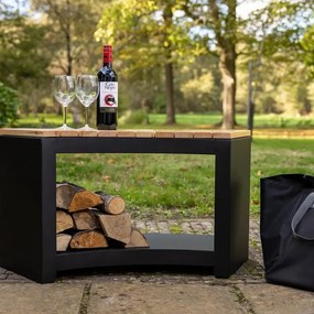 Čierna záhradná lavica Curved - Esschert Design