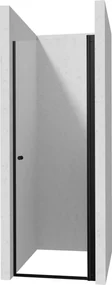 Deante Kerria Plus, 1-krídlové sprchové dvere 50x200 cm, 6mm číre sklo, čierny profil, DEA-KTSWN45P