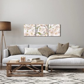 Obraz - Bloom with grace N⁰1 (s hodinami) (90x30 cm)