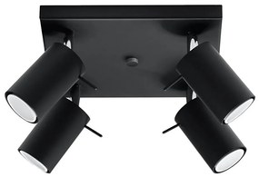 Sollux SL.0094 - Bodové svietidlo RING 4 4xGU10/10W/230V čierna