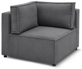 Tmavosivý menčestrový modul pohovky (variabilný) Nihad modular – Bobochic Paris