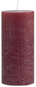 Červená široká sviečka Rustic pillar red - Ø 7*15cm/ 60h