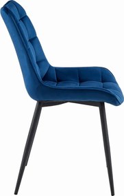 Set štyroch jedálenských stoličiek BERA zamatové granátové / čierne nohy (4 ks)