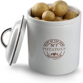 Keramická dóza na zemiaky s vrchnákom, biela CERAMIC, 2900 ml