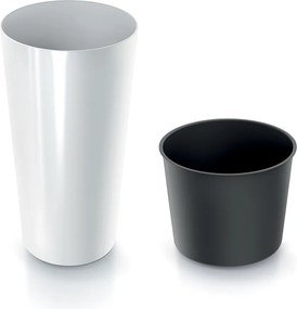 Kvetináč Tubus Slimmer biely lesklý