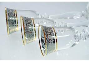 BOHEMIA ANGELA ZLATO-PLATINOVÝ POHÁR 60 ML SADA 6 KS