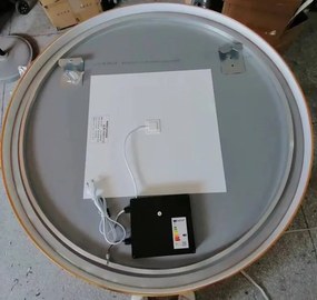 Erga Olivia, okrúhle LED zrkadlo 90cm, zlatý kovový rám, 2070 lm, 6500K, predné osvetlenie, ERG-V01-202-9090-GD