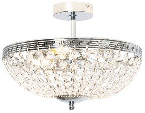 Klasické stropné svietidlo oceľ s krištáľom 3-svetlo - Mondrian