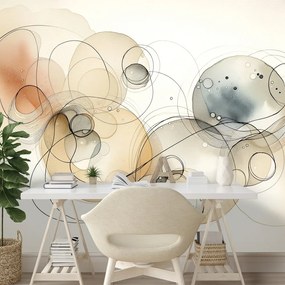 Samolepiaca tapeta abstraktné akvarelové kruhy