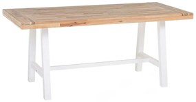 Záhradný stôl z akáciového dreva 170 x 80 cm svetlé drevo/biela SCANIA Beliani