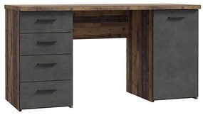 Písací stôl ARENO hnedý/grafitový