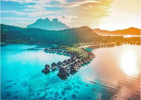 Sklenený obraz - Bora Bora (70x50 cm)