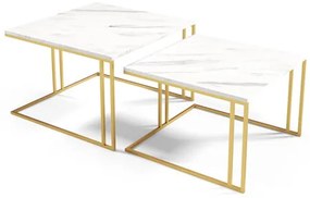 Konferečný stolík AMI II - biela/zlatá