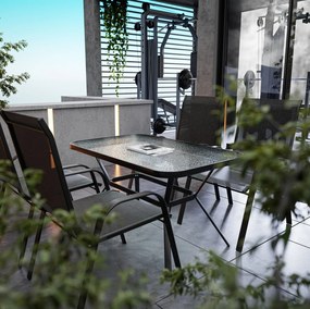 Záhradný nábytok ZARA štyri stoličky + stôl čierna