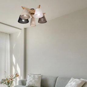 Brilagi - LED  Prisadený luster ANTHONY 5xE14/40W/230V dub