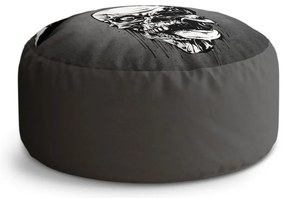 Taburet Circle Metallica sivá lebka, sivá