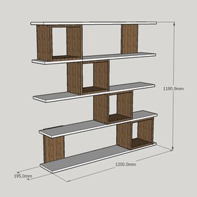 Knižnica Wind White Walnut