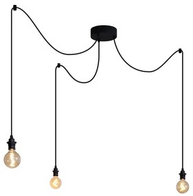 Vonkajšia závesná lampa čierna 3-svetelná IP44 - Cava
