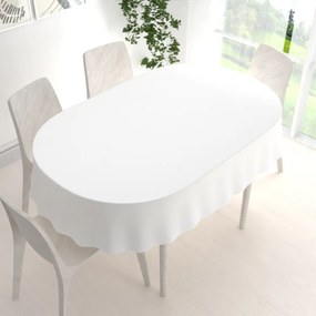 Biante Bavlnený oválny obrus MONI MO-039 Biely 120x140 cm