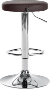 2x Barová stolička Ponte - koženka, chróm rám - Hnedá