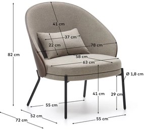 Svetlohnedé kreslo Eamy – Kave Home