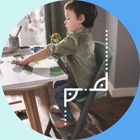 KINDERKRAFT SELECT-Detská jedálenská stolička LIVY Premium Olive green +ležadlo CALMEE