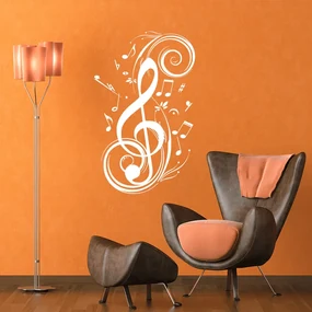 Sablio Samolepka na stenu: Hudební ornament - 37x60 cm
