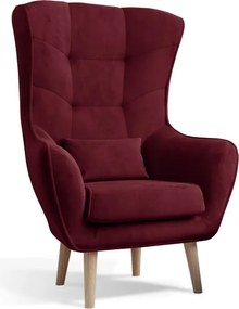 Moderné kreslo ARTUR, vínová (Mat Velvet 68)