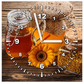Gario Obraz s hodinami Včelí med Rozmery: 30 x 30 cm