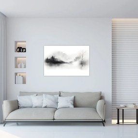 Obraz - Atramentová maľba krajiny (90x60 cm)